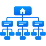 Alberatura di un sito web: home con pagine e sottopagine collegate