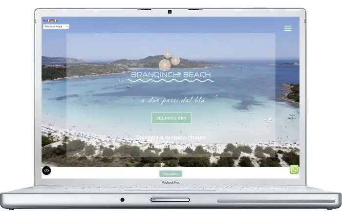 SITO WEB REALIZZATO PER LA SPIAGGIA DI CALA BRANDINCHI