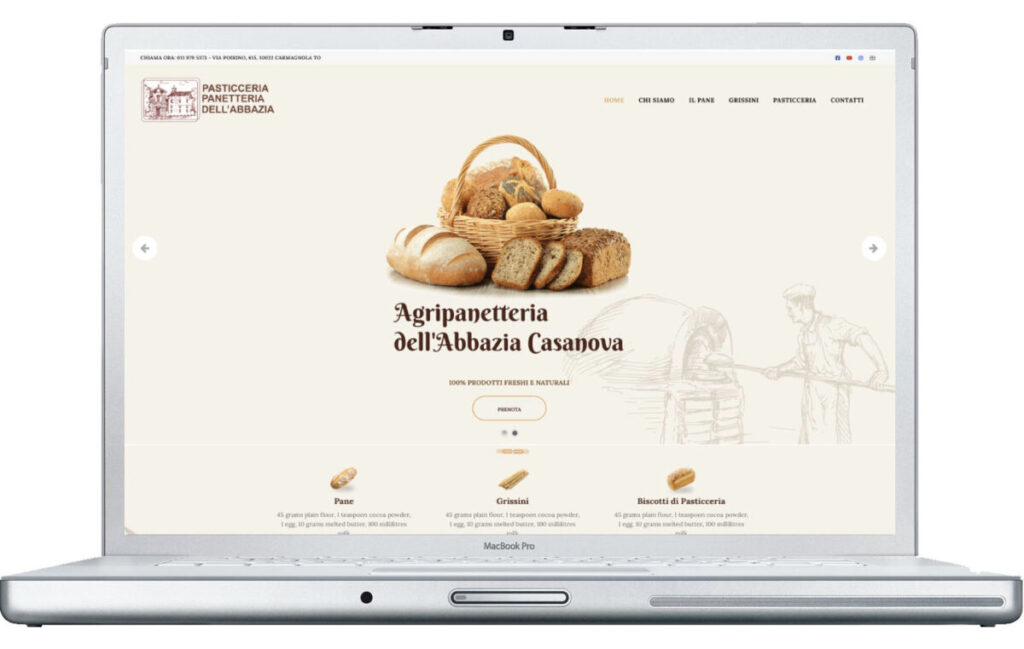 SITO WEB REALIZZATO PER AGRIPANETTERIA CASANOVA