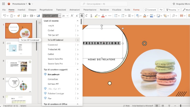 Power point Font colore e stili