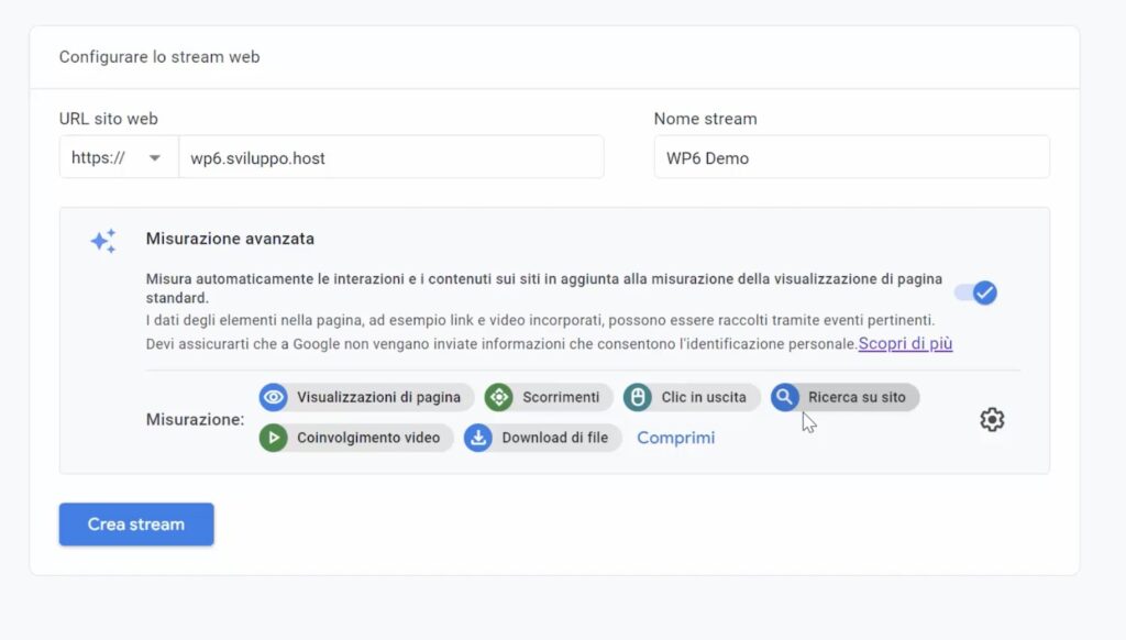 Google analytics 4 Misurazione Avanzata configure il tracciamento