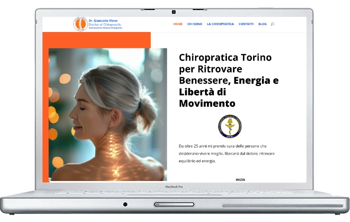 NELL'IMMAGINE LA HOME PAGE DEL SITO CHIROPRATICA TORINO DOTT. G. VIANO