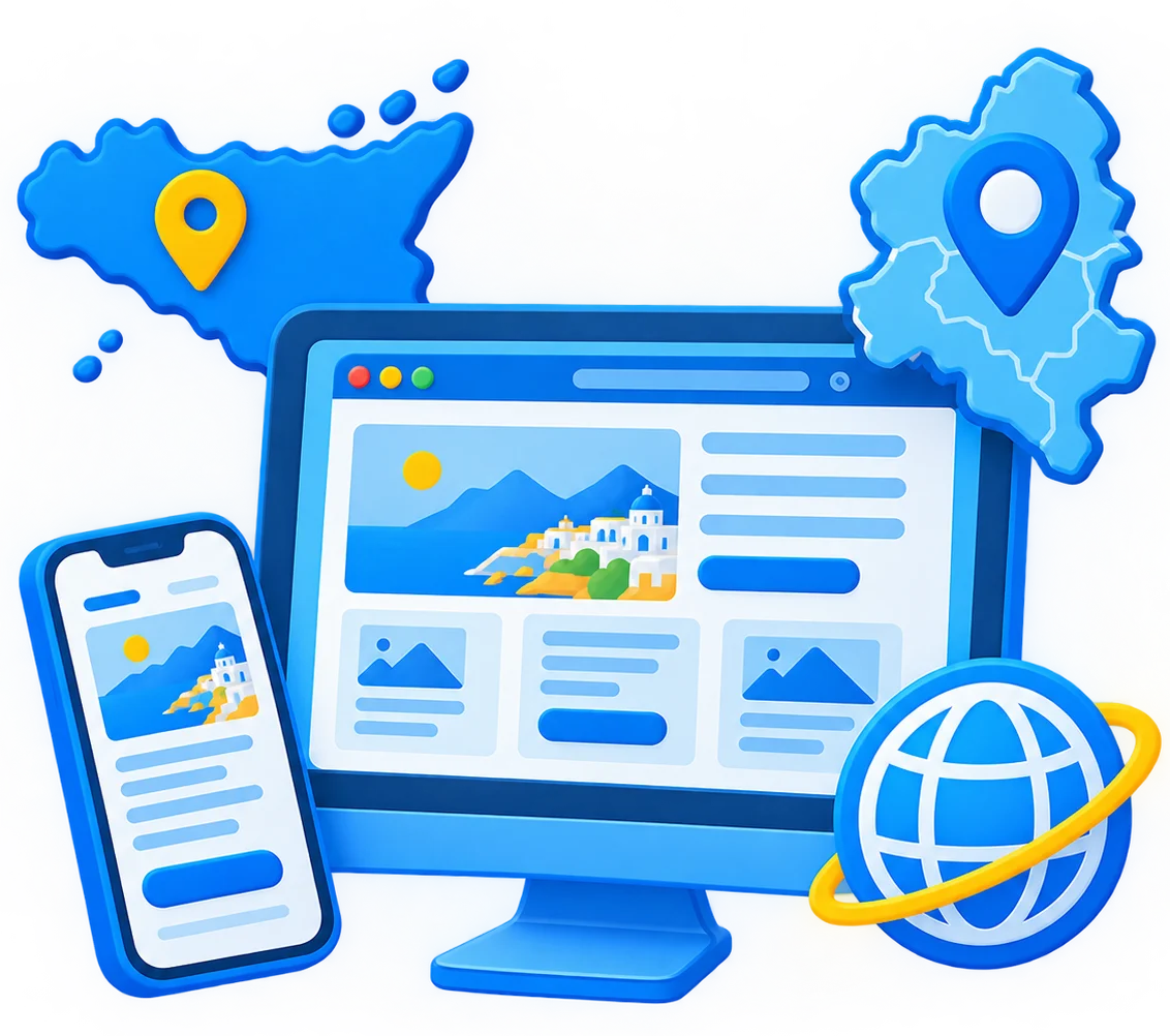 Realizzazione siti web in Sicilia: illustrazione di siti responsive per aziende e professionisti
